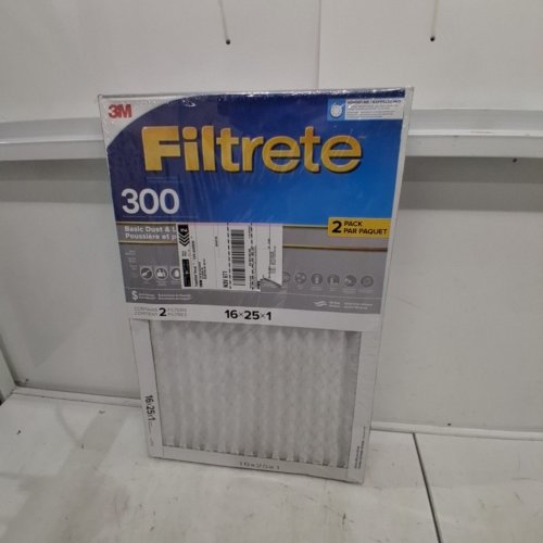 2PK FILTRETE BASIC DUST AND LINT PLEATED FILTER - MPR 300 - 16" X 25" X 1" - WHITE image 3