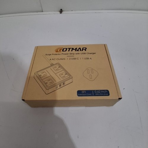 GOTMAR FLAT PLUG POWER BAR WITH USB C - 5FT - WHITE (MODEL: WT-2301-PL) image 2