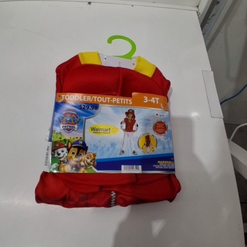 2PC DISGUISE PAW PATROL MARSHALL COSTUME - 3T-4T -WHITE/RED/BLACK image 2