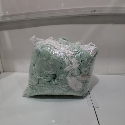 3PC BEDSURE REVERSIBLE BEDDING SET DUVET COVER - FULL - SAGE (MODEL: DUVET COVER SET-FRESH LEAF PRINT) image 4