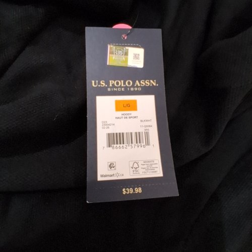 MENS U.S POLO SWEATER/HOODIE-LG -BLACK image 2