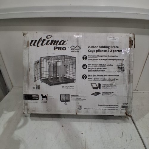 MIDWEST ULTIMA PRO FOLDING METAL DOUBLE DOOR DOG CAGE 24" - BLACK (MODEL: 724UP) image 4