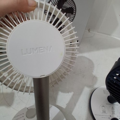 2PC LUMENA FAN STAND 4 CORDLESS DESK FANS - 4 SPEEDS, OSCILLATION - WHITE & NAVY BLUE (MODEL: 1796327) image 4