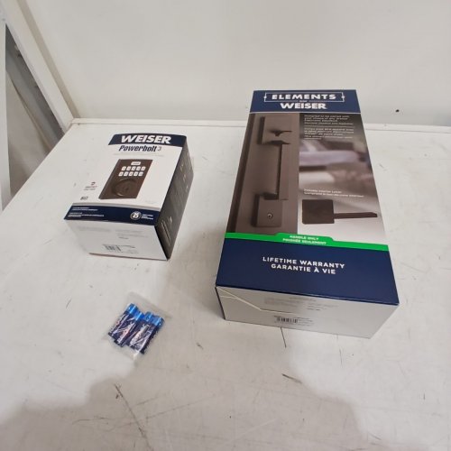 WEISER ELECTRONIC KEYPAD DEADBOLT LOCK & HANDLE SET COMBO PACK - BLACK (MODEL: 1983676) image 3