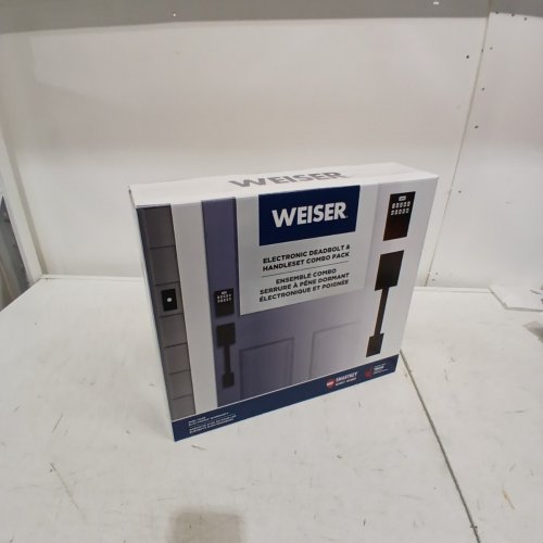 WEISER ELECTRONIC KEYPAD DEADBOLT LOCK & HANDLE SET COMBO PACK - BLACK (MODEL: 1983676) image 4