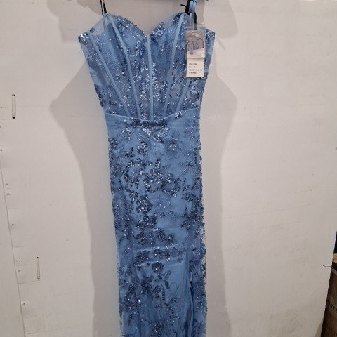 WOMEN'S AERIE COUTURE EMBELLISHED FORMAL GOWN - SIZE 6 - BLUE - (STYLE:204) image 3