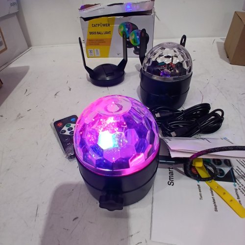 2PK CATPOWER DISCO BALL LIGHT, REMOTE CONTROLLED - 7 COLOUR MODES (MODEL:MOS-CA02-N2) image 4