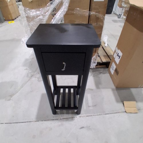 COSTWAY NARROW END TABLE WITH DRAWER - BLACK (MODEL: JV11273BK) image 2
