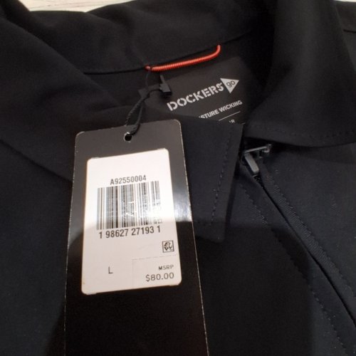 DOCKERS ZIP FRONT JACKET - LARGE - BLACK image 2