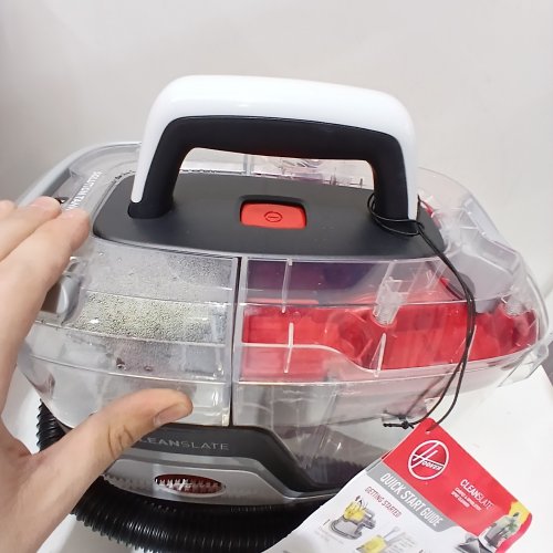 HOOVER CLEANSLATE PORTABLE CARPET & UPHOLSTERY SPOT CLEANER & STAIN REMOVER - 40OZ DUAL TANKS - RED/GREY (MODEL: FH14001VCD) image 2