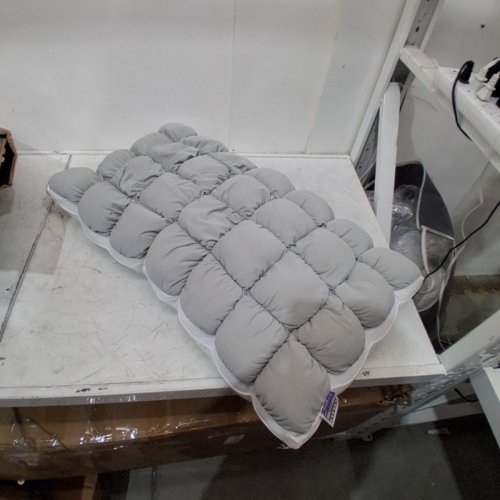MELLOW COOLING CLOUD DESIGN PUFF PILLOW - KING 20" X 36" - WHITE/GREY image 2