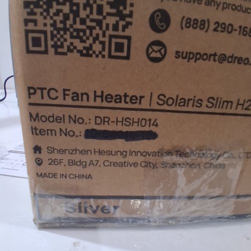DREO PTC SOLARIS SLIM H2 -FAN HEATER - SILVER (MODEL: DR-HSH014) image 3