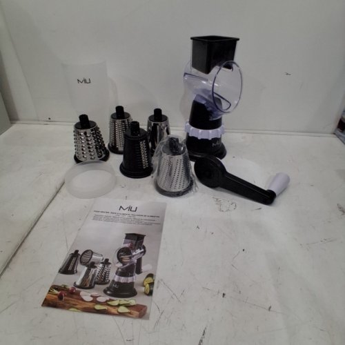MIU ROTARY FOOD GRATER WITH ATTACHMENTS - BLACK/SILVER (MODEL : 1796155) image 2