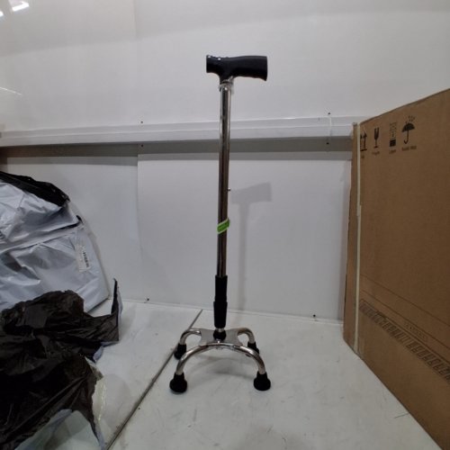 ADJUSTABLE WALKING CANE WITH 4 BASE ANTI SLIP WALKING STICK- 27" - STEEL image 2