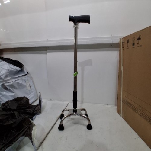 ADJUSTABLE WALKING CANE WITH 4 BASE ANTI SLIP WALKING STICK- 27" - STEEL image 3