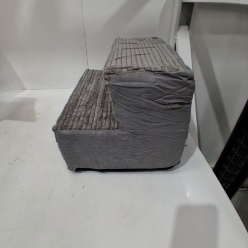 FEANDREA 2-STEP NON-SLIP PET STAIRS WITH WASHABLE COVER - 10" X 11.25" X 15" - GREY image 3