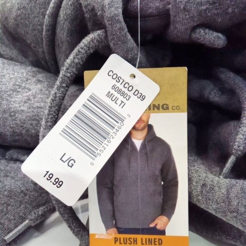 MEN'S THE BC CLOTHING PLUSHED LINED FULL ZIP HOODIE - LARGE - GREY (STYLE: 608802) image 2