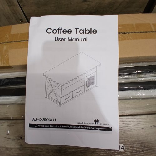 SIKAIC LIFT TOP COFFEE TALE - 20.7" X 39.4" X 19.7" - GREY (MODEL: AJ-DJ503171) image 5
