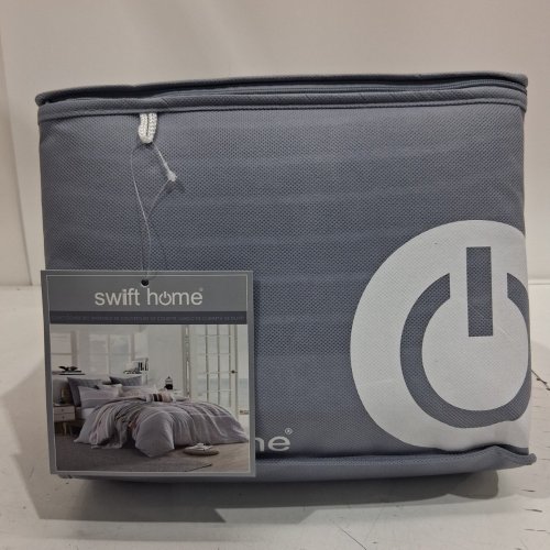 3pc SWIFT HOME GAUZE STRIPE DUVET COVER SET - KING / CALIFORNIA KING - CORDELIA MAUVE (MODEL: SHDV3-301-K/CK-MV) image 3