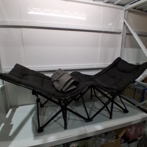 ADULT OVERMONT FOLDABLE CAMPING COT WITH CARRY BAG - 550LBS MAX - BLACK\GREY (MODEL: OM006048) image 2