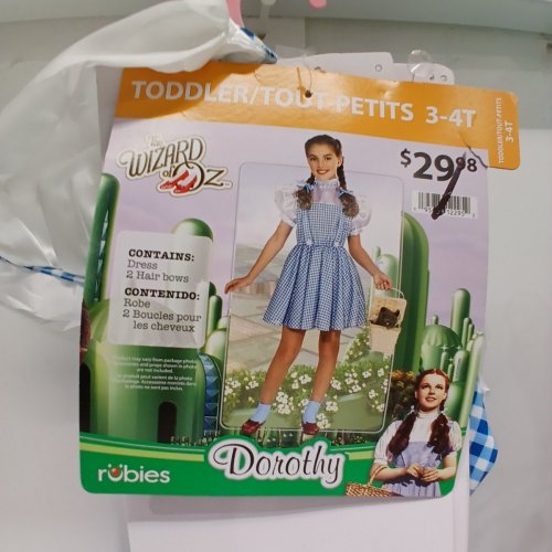 3PC TODDLER RUBIES WIDARD OF OZ DOROTHY COSTUME - 3-4T - BLUE AND WHITE image 3