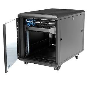 WALL-MOUNT COMPUTER EQUIPMENT CABINET - 9U, 530 X 400 X 450 MM - 19' X 15' 21' - BLACK image 2