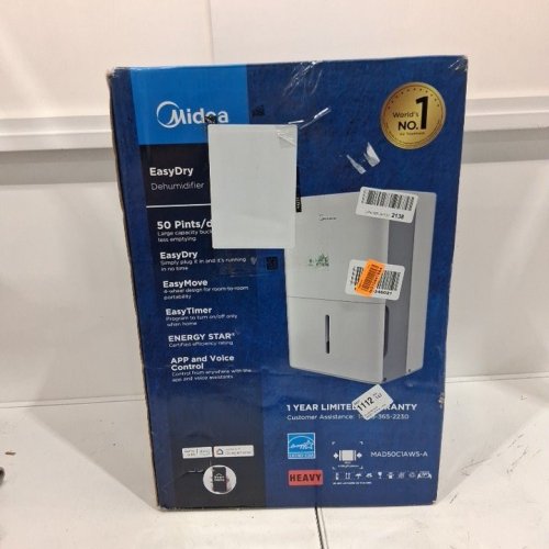 MIDEA ENERGY STAR CERTIFIED DEHUMIDIFIER WITH REUSABLE AIR FILTER AND APP CONTROL - 4500 SQ.FT - 23.6L - WHITE (MODEL: MAD50C1AWS-A) image 7