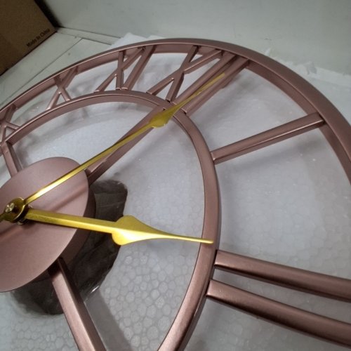 LAFOCUSE ROMAN NUMERAL DECORATIVE METAL WALL CLOCK - 16" - ROSE GOLD (MODEL: ZH0148B) image 5