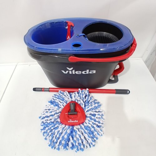 VILEDA EASYWRING RINSECLEAN SPIN MOP & BUCKET SYSTEM - GREY/BLUE image 2