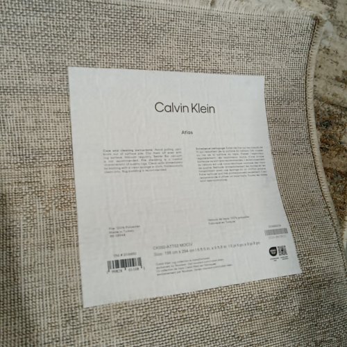 CALVIN KLEIN ABSTRACT AREA RUG - 6FT 6" X 9FT 8" - BEIGE / GRAY (STYLE: CK092-ATT02 MOCIV) image 3