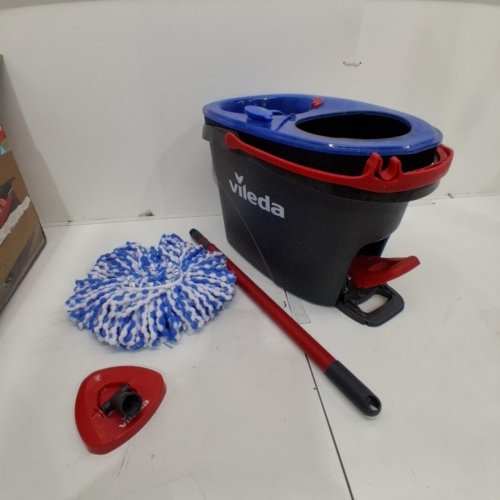 VILEDA EASYWRING RINSECLEAN SPIN MOP & BUCKET SYSTEM - GREY/BLUE image 2