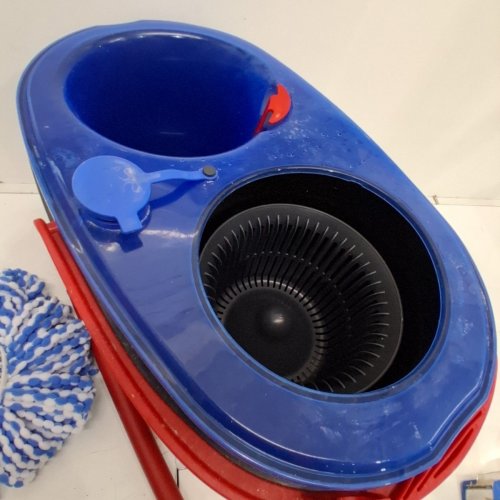 VILEDA EASYWRING RINSECLEAN SPIN MOP & BUCKET SYSTEM - GREY/BLUE image 3