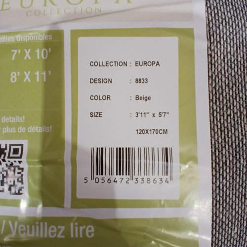 KOSHANI EUROPA COLLECTION - 3FT 11" X 5FT 7" - BEIGE - (MODEL : 8833) image 2