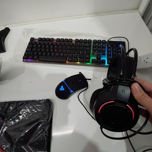 5PC FANTECH GAMING RGB WIRED ACCESSORY BUNDLE - KEYBOARD, MOUSE, MOUSE PAD, HEADSET & HEADSET HOLDER - BLACK (MODEL: P51) image 2