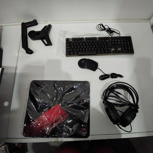 5PC FANTECH GAMING RGB WIRED ACCESSORY BUNDLE - KEYBOARD, MOUSE, MOUSE PAD, HEADSET & HEADSET HOLDER - BLACK (MODEL: P51) image 3