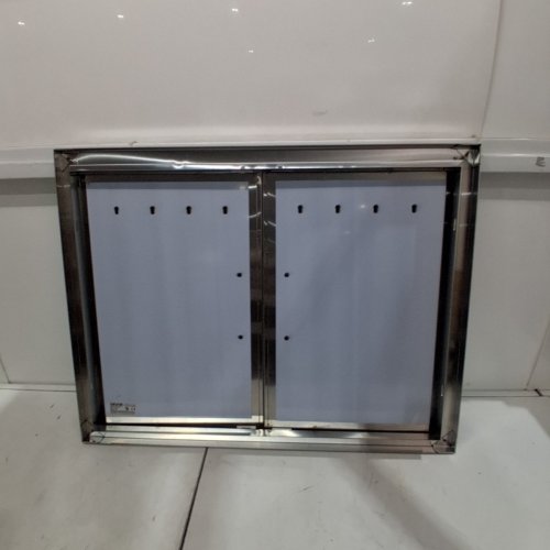 STAINLESS STEEL FLUSH MOUNT DOUBLE OUTDOOR BBQ KITCHEN DOOR - 31" X 24" - SILVER (MODEL: BH-016) image 5