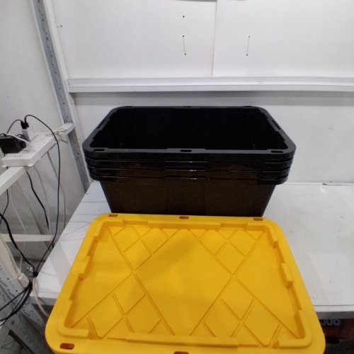 4PK GREENMADE STORAGE BINS - 27 GAL - BLACK/YELLOW (MODEL: 718262) image 2
