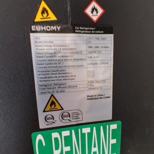 EUHOMY PORTABLE DIGITAL ELECTRIC CAR REFRIGERATOR/COOLER - 80QT - BLACK - (MODEL: U75) image 6