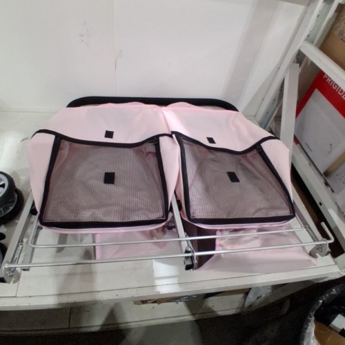 BETSOCCI FOLDABLE DOUBLE PET STROLLER FOR DOGS & CATS - 33LB - PINK image 2