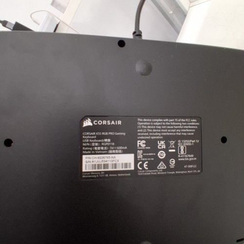CORSAIR K55 RGB PRO USB WIRED GAMING KEYBOARD - DYNAMIC RGB BACKLIGHTING, SIX MACRO KEYS, IP42 DUST AND SPILL RESISTANT, DETACHABLE PALM REST, DEDICATED MEDIA AND VOLUME KEYS - BLACK (MODEL: RGP0118) image 6
