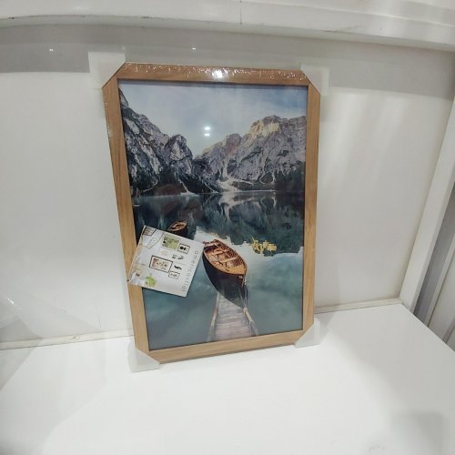 AMERICAN FLAT COMPOSITE WOOD PICUTRE FRAME WITH SHATTER RESISTANT GLASS, 12" X 18", OAK image 2
