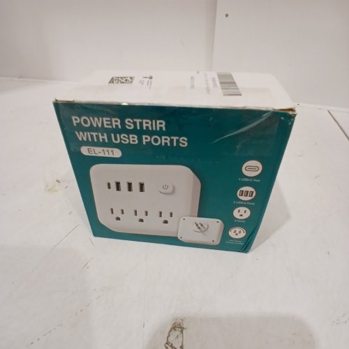 POWER SOCKET POWER STRIP WITH MULTI USB OUTLETS & WALL PLUGS - WHITE (MODEL: EL-111) image 4