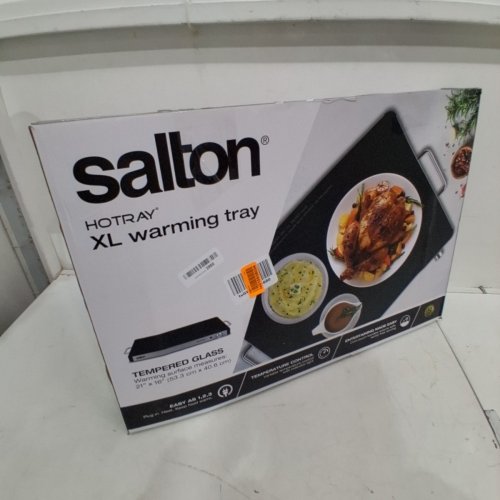SALTON HOTRAY XL WARMING TRAY WITH TEMPERED GLASS - 400W -21" X 16" - BLACK - (MODEL: 2123123 / WT2148) image 4