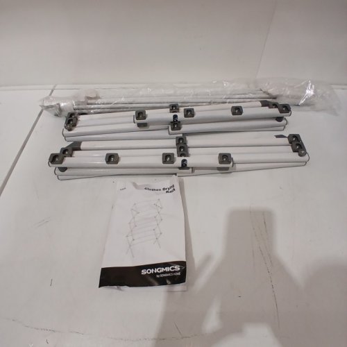 SONGMICS FOLDABLE CLOTHES DRYING RACK - 14" X 29" X 53" - WHITE (MODEL: LLR770W01V1) image 2