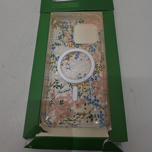 KATE SPADE PROTECTIVE CASE WITH MAGSAFE FOR IPHONE 15 PRO MAX - ROSE & GREEN FLORAL WITH GEMS image 3