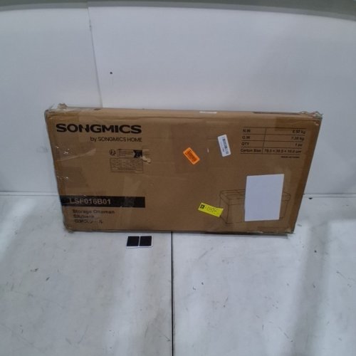 SONGMICS FOLDABLE STORAGE OTTOMAN BENCH - 300LBS MAX - BLACK (MODEL: LSF016B01) image 5