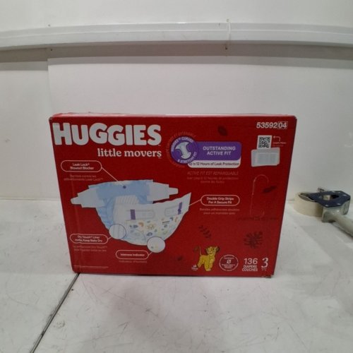 136PK HUGGIES LITTLE MOVERS BABY DIAPERS - SIZE 3 image 2