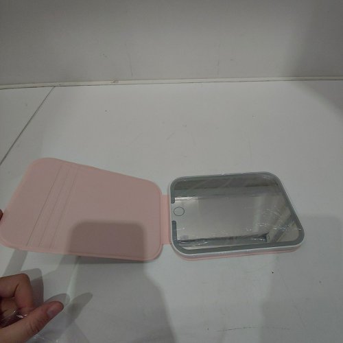 LED PORTABLE FOLDING MAKEUP MIRROR - PINK image 3