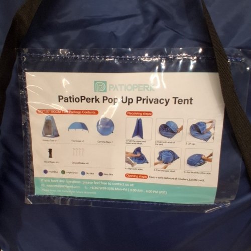 PATIOPERK POP UP CAMPING SHOWER TENT WITH UV/RAIN PROTECTION - 3.93FT × 6.24FT - BLUE (MODEL: GYZP-120) image 6