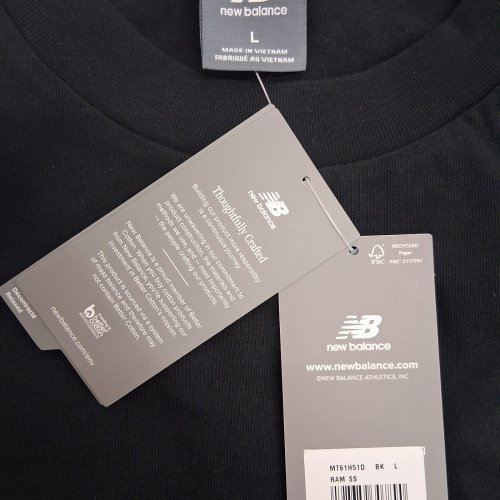MEN'S NEW BALANCE CREWNECK PRINTED T-SHIRT - LARGE - BLACK (STYLE: MT61H51D) image 2
